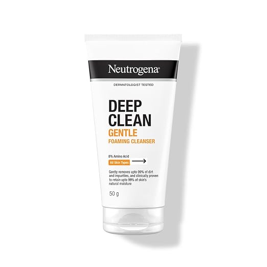 New & upgraded Neutrogena Deep Clean Foaming Cleanser Hydrating, non drying Gentle Formula Skin pH Friendly for Men & Women Normal to Oily sensitive skin Anti pollution facewash, removes PM 2.5 Daily Cleansing 50g