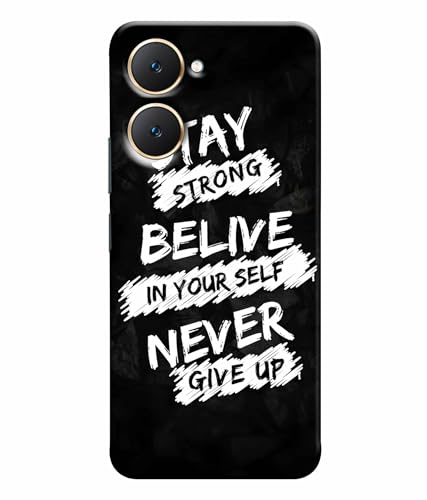 Image of Stay Strong Motivation Quotes Printed Hard Back Case Cover & Compatible for Vivo Y18 4G / Y18E / Y03 4G / T3 Lite (Multicolor) - D1810