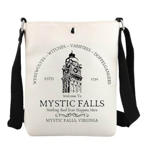 JYTAPP Mystic Falls Crossbody Bag Fan Gift Gothic Bag Merch Mystic Falls Merch