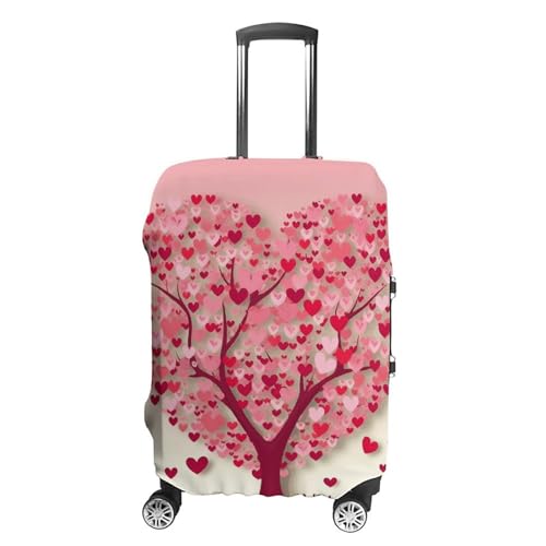 Travel Luggage Cover Protectors Elastic Anti-scratch Suitcase Cover Washable Luggage Sleeve Heart Tree Suitcase Cover Protector Fit 18-32 Inch Suitcases Travel Accessories L