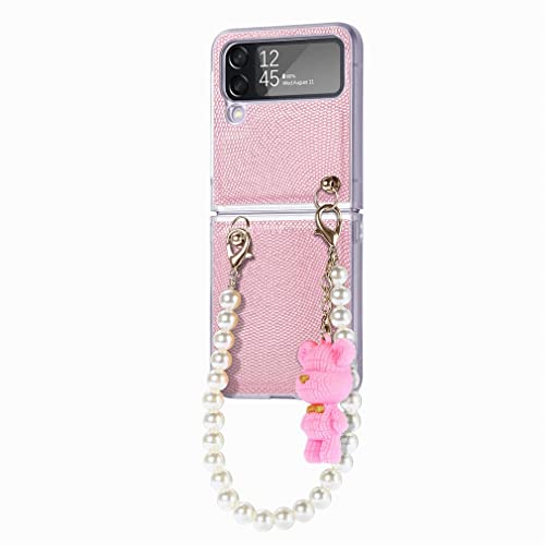 Cover per Samsung Galaxy Z Flip4 Custodia Pieghevole per Z Flip 4 Ribalta Orso + Bracciale Antiurto per Z B03 silicone pelle