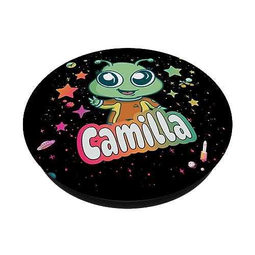 CAMILLA - Adorable girl name with cute Alien PopSockets Swappable PopGrip, Black - Image 2