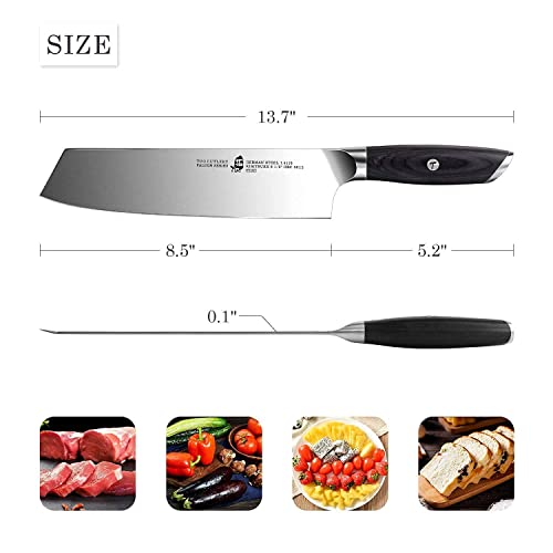 Tuo 10 Inch Chef Knife & 8.5 Inch Kiritsuke Knife & 7 Inch Santoku Knife, Vegetable Meat Kitchen Cooking Knife - German Hc Steel With Pakkawood Handle - Falcon Series Gift Box Included #TOP6
