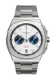 DeTomaso VOLTRE Chrono First Edition White Blue White Montre pour homme Analogique à quartz Acier inoxydable Argent, Blanc., Bracelet