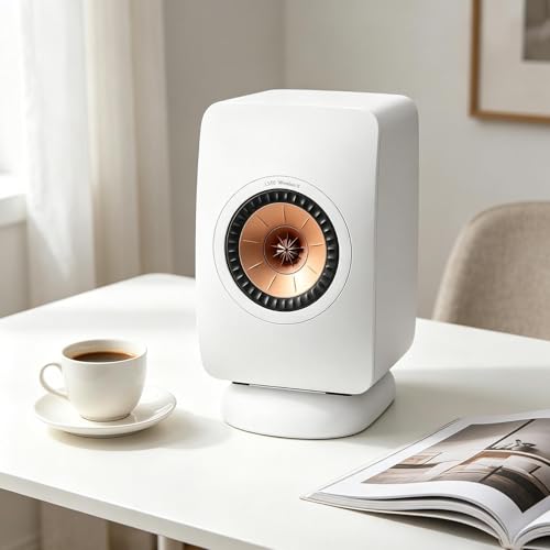 Soporte de altavoz para escritorio blanco ideal para organizar tu zona de teletrabajo 5