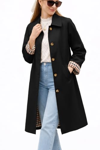 Amazon.com: ELLEVEN Long Trench Coat for Women Pea Coats Long