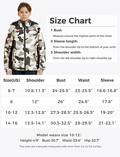 Wantdo Big Kids Boy's Winproof Winter Coat Warm Padded Quilted Puffer Jacket Outwear Parka White Camo 14-16 #TOP6