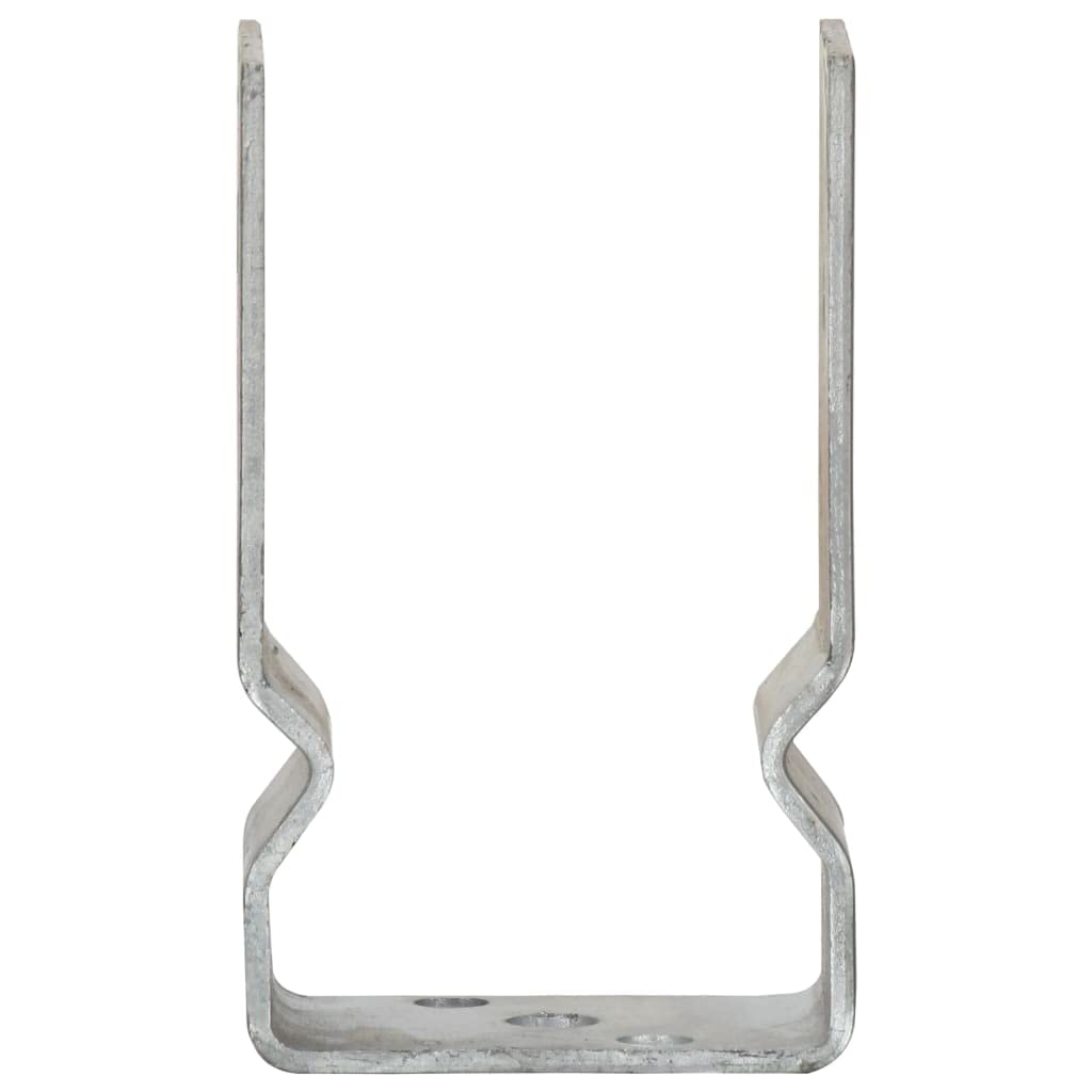 Soporte para postes, 12 unidades, color plateado, 8 x 6 x 15 cm, acero galvanizado, con agujeros preperforados, pinchos para suelo, anclajes para postes, anclaje de fundación, para casa de