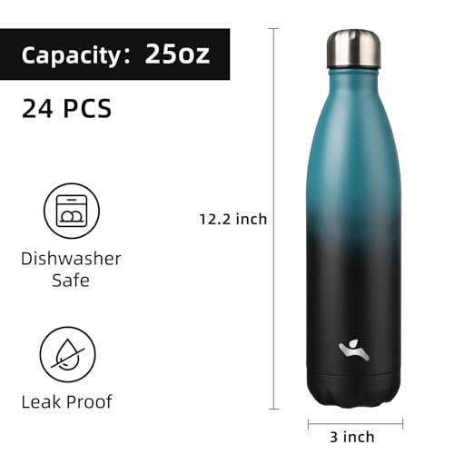 Image of Konokyo 24 Pack 25 oz Insulated Stainless Steel Water Bottle