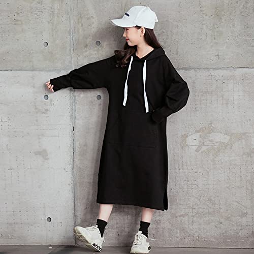 ロングペン パーカー キッズ ワンピース フード付き ロング 