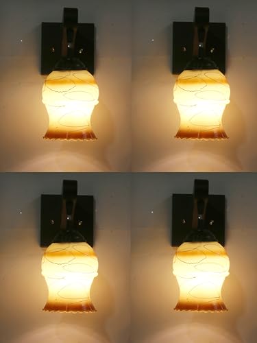 Image of Modern Decorative Designer Wall Light Industries for Living Room, Bedroom, Bedside, and Decorative Lighting Indoor Use, Bulb Not Included (122 Brown, 4)