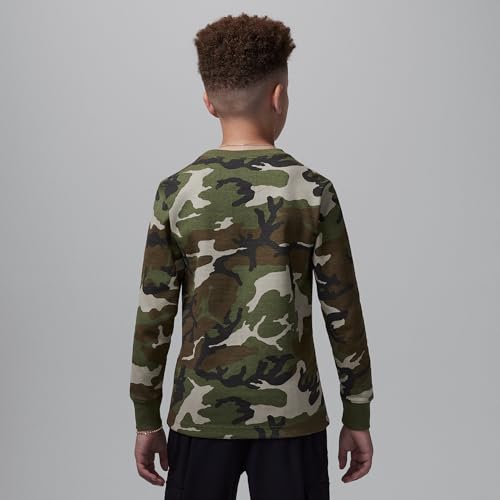 Jordan Brooklyn Essentials Big Kids' Camo Long Sleeve Top (Medium Olive, 95D518-E6F)2
