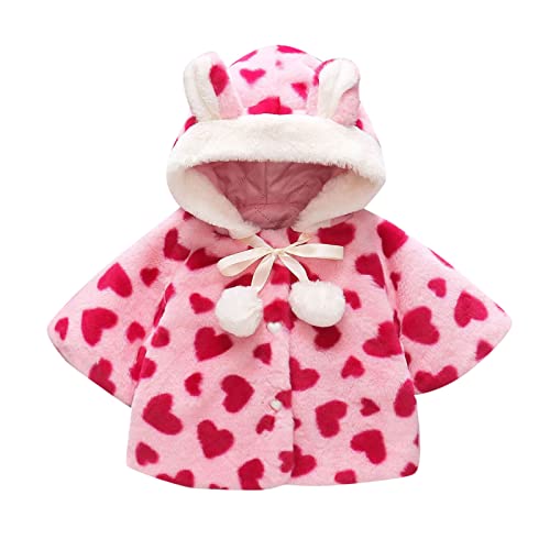Fuzzy Fleece Hooded Coats for Kids Girl Trendy Print Lightweight Cute Winter Hoodies Toddler Warm Shaggy Jackets