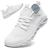 Linenghs Mens Running Shoes Tennis Gym Sneakers Casual Slip On Walking Lightweight Athletic Workout Breathable Fashion Sports Shoes,White Size 10