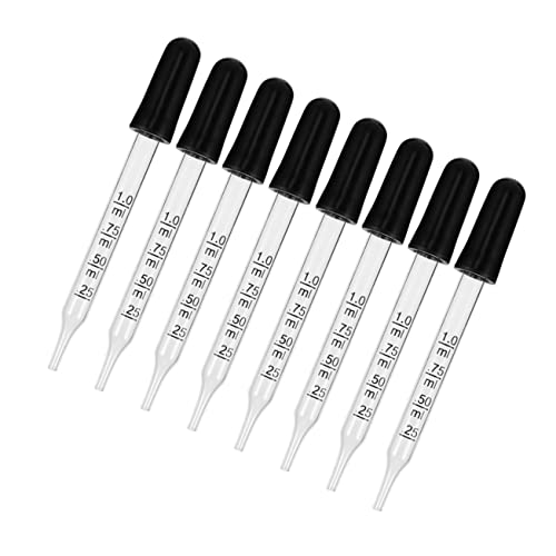HOMOCONO Disassemblable Lab Glass Droppers 20pcs 1ml Straight Head Pipets for Clean Measure