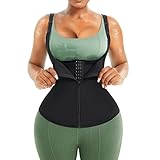 SUNACGO Women Waist Trainer Zipper Workout Cincher Body Corset Neoprene Sauna Sweat Vest Tank Top (B