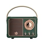 Retro Bluetooth Speaker, Classic Old Style Radio Design, Portable Rechargeable Mini Speaker with Loud Volume, Bluetooth 5.0 Wireless Connection, Support TF Card, U Disk and AUX