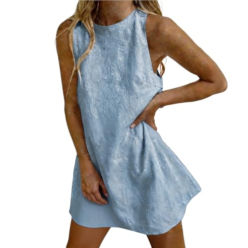 Robe d'été sans manches anti-chaleur en mousseline fluide