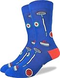 Good Luck Sock Men's Curling Brushes Socks, Adult, Shoe Size 7-12
