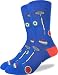 Good Luck Sock Men's Curling Crew Socks - Blue, Adult Shoe Size 7-12