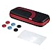 Produktbild Hama Zubehör Set für Nintendo Switch (Tasche, Schutzglas und Thumbstick-Kappen für Joy-Con, Schutz Case für Konsole, Controller-Aufsätze, Displayschutz, Aufbewahrung, Standfunktion), Schwarz/Rot