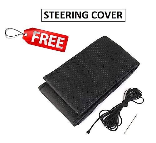 AUTOXYGEN Car PU Leather Luxury seat Cover Front & Rear Accessories for Fronx (Black & Silver, 1009)