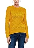 casual Q/S designed by - s.Oliver Damen Pullover mit Ajourmuster golden yellow L