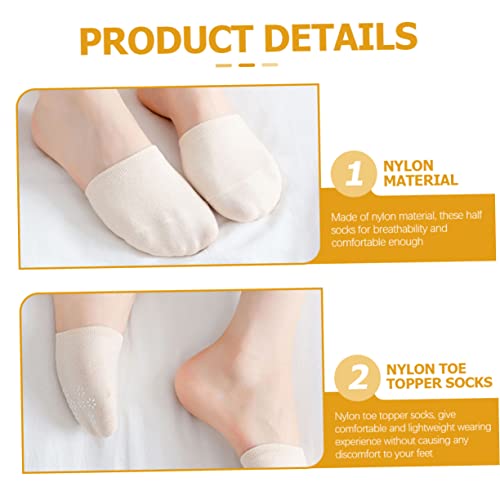 10Pairs Half Toe Socks Women Non-slip Nylon Toe Covers Invisible Lightweight Design for High Heels Clogs and Slippers Comfortable Breathable Machine Washable4