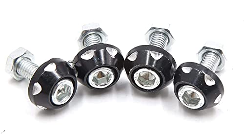 Black Aluminum Alloy Screw 6 Mm Decorative License Plate Bolts For Car Motorcycle Set Of 6 #TOP3