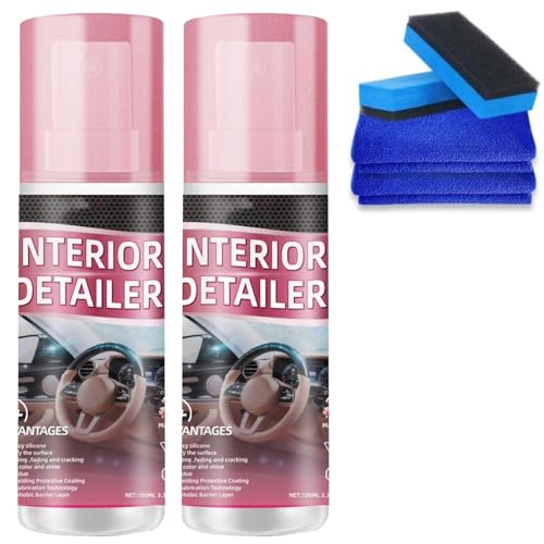 XiuFa 2PCS Polishing Cleaner Car Interior 2026 Upgrade Car Interior Cleaner Spray All Purpose Car Interior Detailer Cleaner for Cars Owners Polishing Cleaner for Dashboard