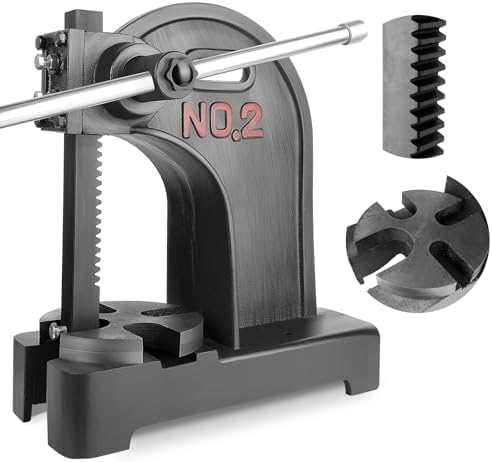 2 Ton Capacity Arbor Press, 8.5" Daylight Manual Hand Press Tool for Bearing Install, Bushing Pressing & Automotive Assembly, Cast Iron Machine with Steel Ram