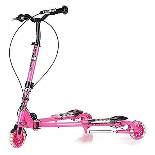 WZWHJ Beau Scooter à bûcheron Pliant 3 Scooter de Ville réglable en Hauteur avec Roues Clignotantes | Frein à Deux Mains/arrière, adapté aux Enfants, Adolescents et Adultes, Charge de 100 kg