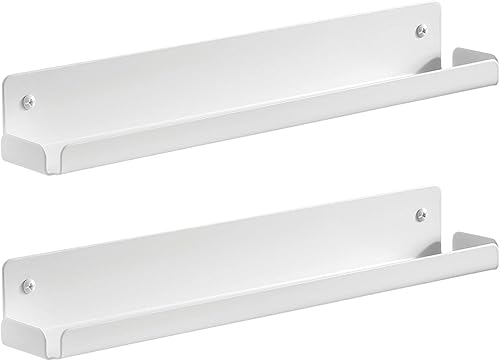 Miniatura 9 de mDesign Cesta organizadora de pared de metal para el hogar, bandeja de almacenamiento, soporte rústico para colgar en el baño, cocina, garaje, sala