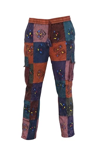 Mens Light Weight Hippie Patchwork Pants