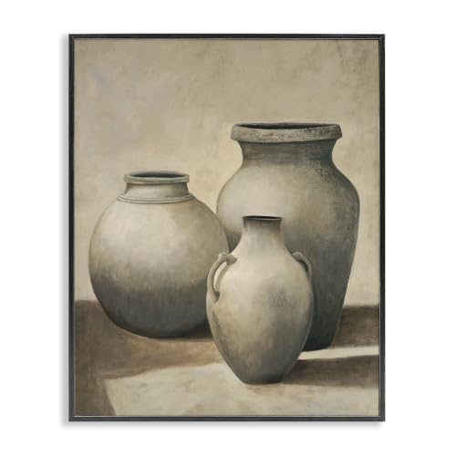 Clay Pottery Jars Still Life Sketch, 11 x 14 Inch Framed Giclée Print
