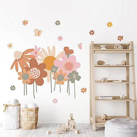 Tanlaby Colourful Flower Wall Stickers Cover