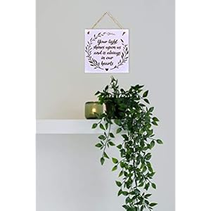 CARISPIBET Your light shines upon us and is always in our hearts Decoration sign gift for loss of loved ones bereavement decor signs 8 x 8