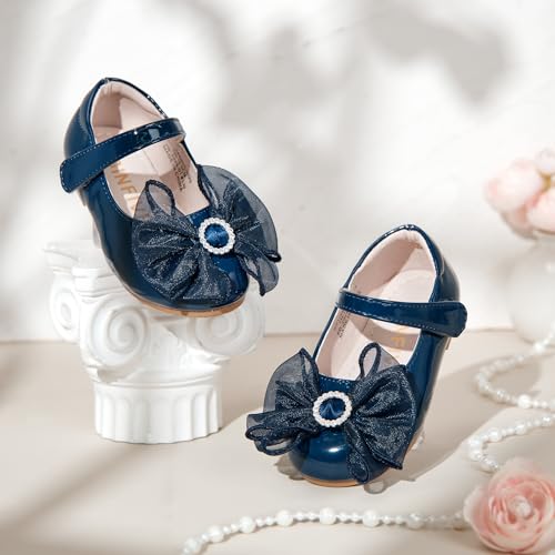 Image of GINFIVE Toddler Girls Dress Shoes Little Girls Mary Janes Ballerina Flats Shoes Toddler