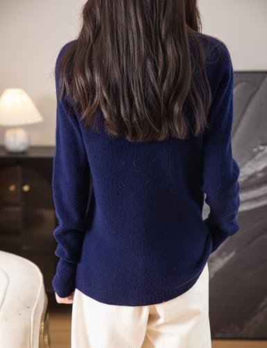 Image of Chanyarn Women's 100% Merino Wool Seamless Sweater Mock Neck First-Line Ready to Wear Long Sleeve Ribbed Knit Pullover