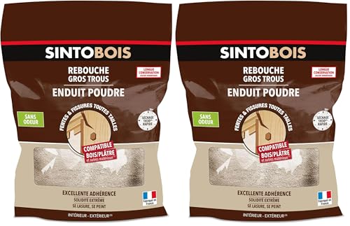 Enduit bois SINTO pour reboucher les trous de poutres
