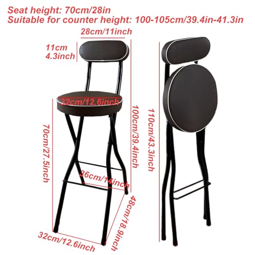 Chaise de bar pliante de 71 cm pour table de petit déjeuner et cuisine
