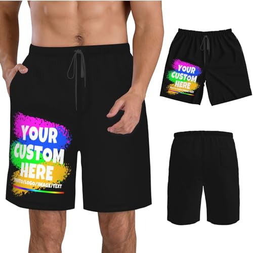 Custom Swim Trunks for Men Custom Shorts Design Your Text be Applicable for Exercise Beach Vacation Design Beach Shorts
