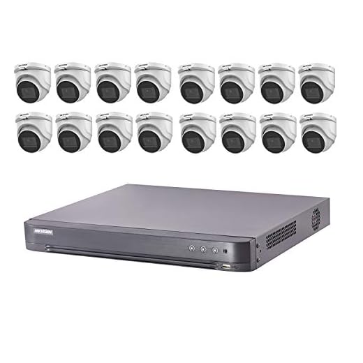5 Megapixel Hikvision 16CH Turbo HD Analog CCTV System with 16CH DVR with 6TB HDD and 16x 5MP IR 2.8mm Lens Outdoor Mini-Dome Cameras