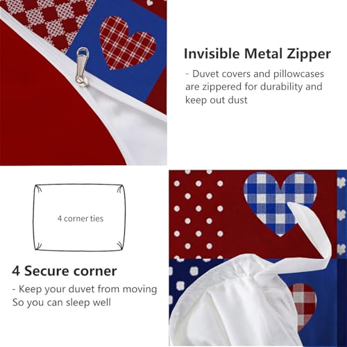 Housse de couette 200x200 rétro en microfibre douce avec fermeture éclair - 7