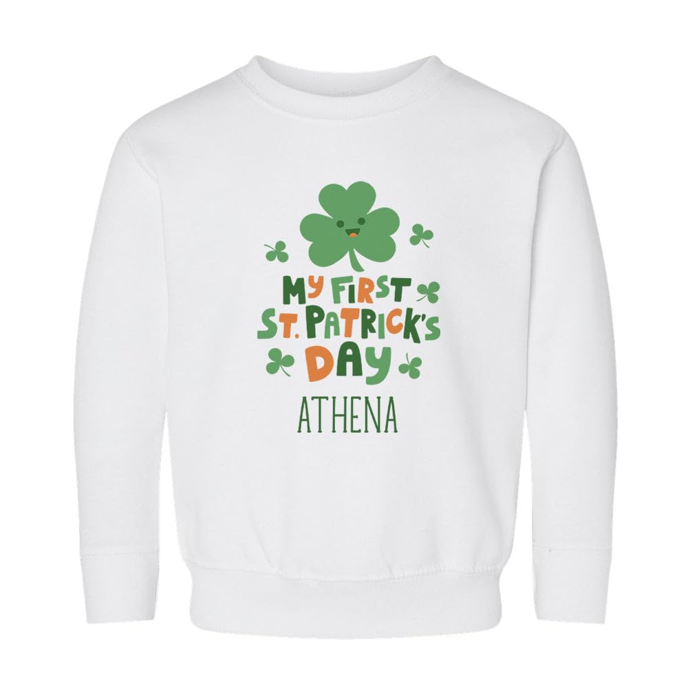 My First St. Patrick's Day Athena Kids Sweatshirt Toddler 2T White