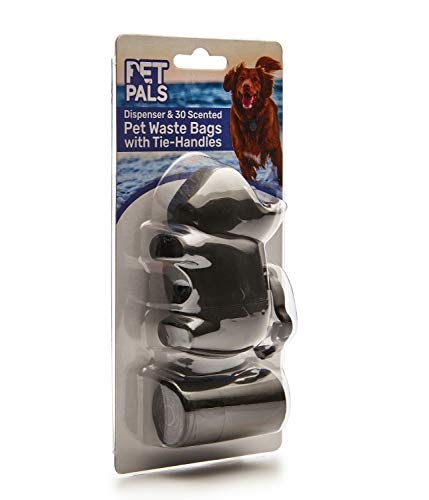 Pet Pals Fuerte Perro Poo Basura con dispensador (30 Bolsas), PE, Negro, Estándar
