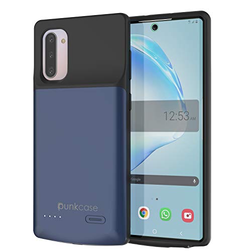 PunkJuice Galaxy Note 10 Battery Case, 5200mAh Fast Charging Extended Power Bank W/Screen Protector | IntelSwitch | Slim, Secure and Reliable Compatible W/Samsung Galaxy Note 10 [Blue]