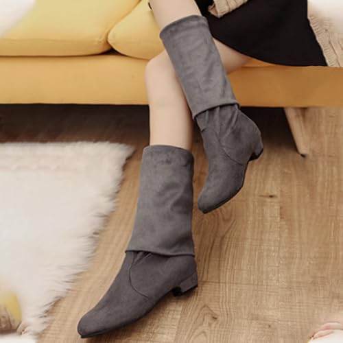 Bottes mi-mollet à talon carré résolvant le manque de confort hivernal