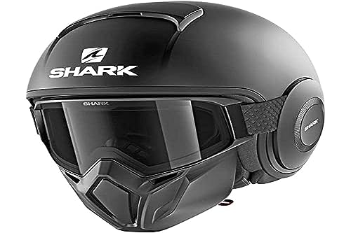 SHARK, casco moto jet Street drak nero opaco, XS