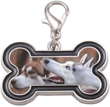 40 Pcs Sublimation Blank Dog Tags Bone Shaped DIY Heat Transfer Print Dog ID Tags Bone Shaped Pet Name Tags Dog Collar Tags with Dogs and Cats for Pet Supplies